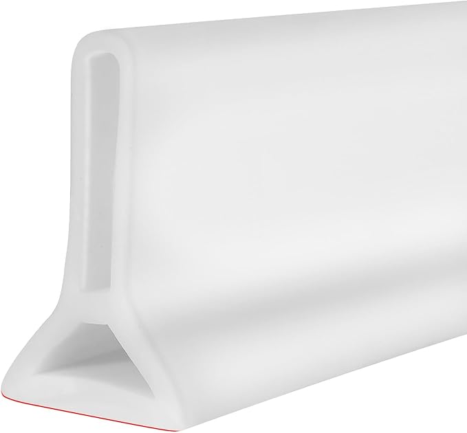 98" Collapsible Shower Threshold Water Dam Shower Water Stopper Barrier Keeps Water Inside Threshold Dry and Wet Separation Suitable for Bathroom Kitchen Sink Bathtub and More