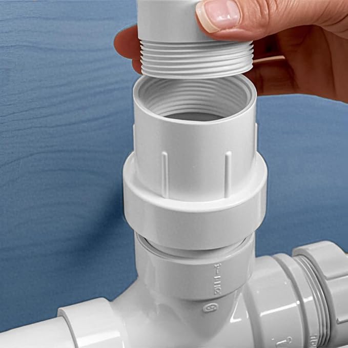 LESSO 2 Inch PVC Pipe Repair Coupling, 2" PVC Repair Fittings for Broken or Cracked In-Ground Pipe Fittings Waterproof Durable, SCH40 White (2 Sets)