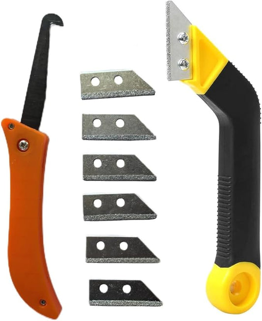 TopHomer 9 Pack Grout Removal Tool Kit, Tile Grout Saws with 7 Extra Blades, Hand Grout Saw, Ideal for Tile Gap Cleaning and Repair