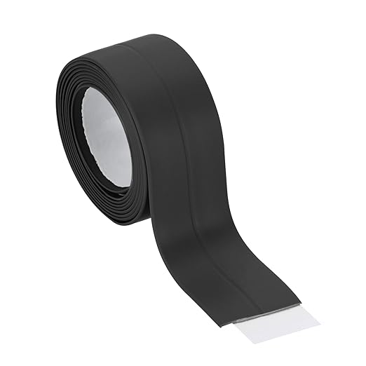 PATIKIL 1" x 3.3 ft Caulk Tape, Caulk Strips PVC Self Adhesive Caulking Tape Waterproof Edge Protectors for Bathroom Accessories Kitchen Countertop, Black