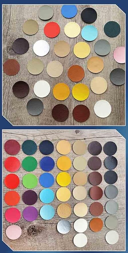 Round Leather Repair Patch for Furniture, Tape Self Adhesive for Couches Car Seat Sofa Jackets Handbags (OneSize,Silver)