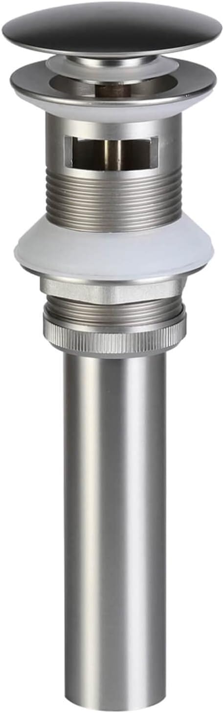 Bathroom Sink Drain, Vessel Pop Up Sink Drain with Overflow, Brushed Nickel