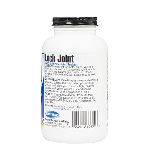 Lock Joint, 1 Pint, Blue Pipe Joint Sealant, Leak-Proof NPT Thread Connections, Works on Metal & Plastic Pipes, High Temperature & Pressure Resistant, Lubricates & Seals Gaskets (10-630)