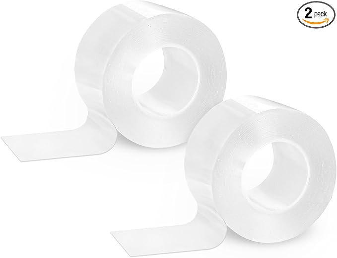 2 Rolls Window Seal Strip, 2 Inch x 33 FT Air Conditioner Window Seal Residue, Clear and Waterproof Weather Stripping Tape for Doors Windows and Shower Glass Gaps Bathroom