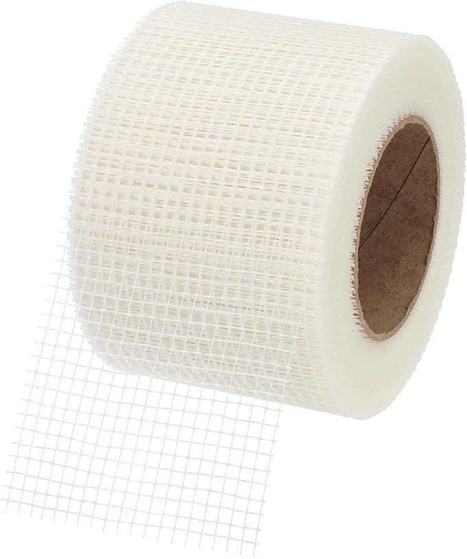 PATIKIL Drywall Repair Mesh Tape, 4 inch x 164 ft Fiberglass Repair Patch Self-Adhesive Dry Wall Joint Tape 6 Mesh Wall Hole Crack and Seam Patch, White
