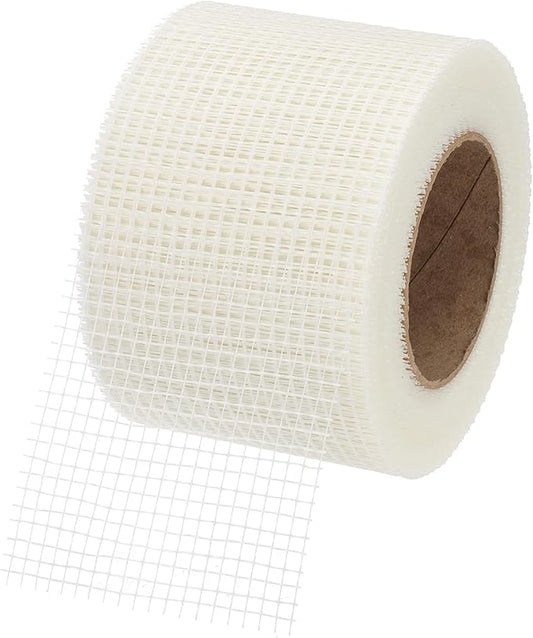 PATIKIL Drywall Repair Mesh Tape, 4 inch x 164 ft Fiberglass Repair Patch Self-Adhesive Dry Wall Joint Tape 6 Mesh Wall Hole Crack and Seam Patch, White