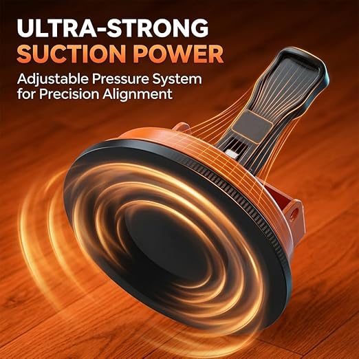 Floor Gap Fixer Tool - Heavy Duty Suction Cup Repair Tool for Laminate, Wood, Tile & Vinyl Flooring - Durable, Compact & Efficient Laminate Floor Gap Repair Tool (Black+Rubber Mallet)