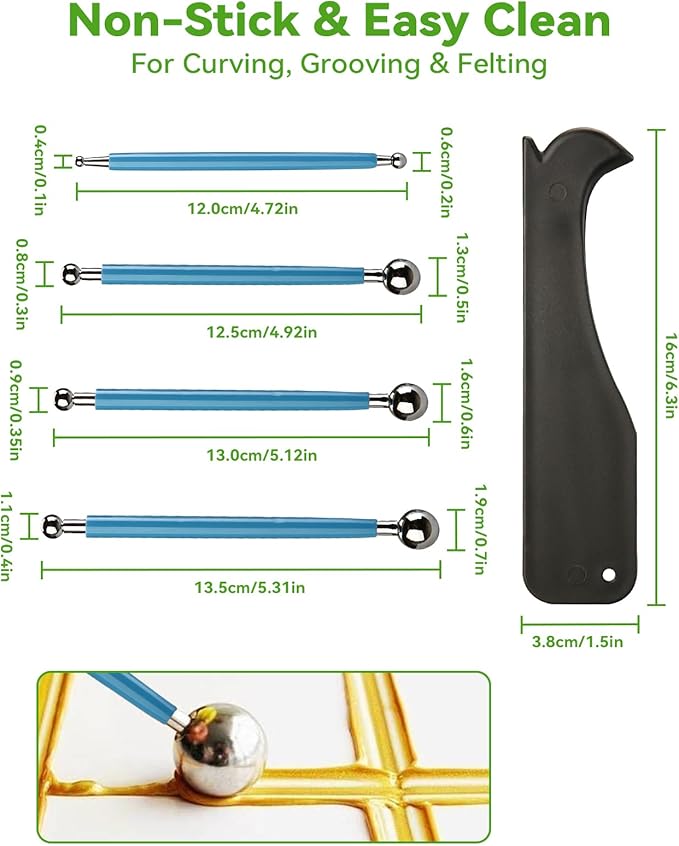 7-in-1 Caulking Tool Kit, Silicone Caulk Finishing & Smoothing Tool, Sealant Trimming and Removal Tool with Scraper for Bathroom, Shower, Sink Sealant & Grout Projects (17PCS) (17)