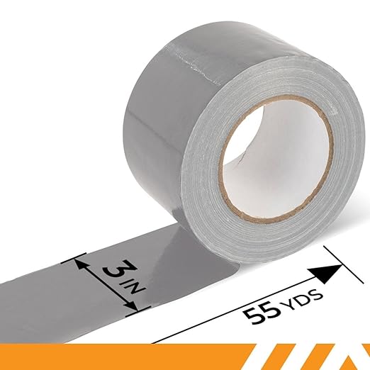 GTSE Wide Duct Tape, Silver, 3 Inches x 55 Yards (164 ft), Heavy Duty, Waterproof Repair Tape for Indoor or Outdoor Use, 1 Roll