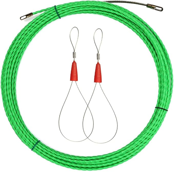20M Cable Running Puller Cable Grip Threader Fish Wire Puller Wall Fish Tape Rod with Fastener Cable Puller Grip Rod Cable Pulling Rod