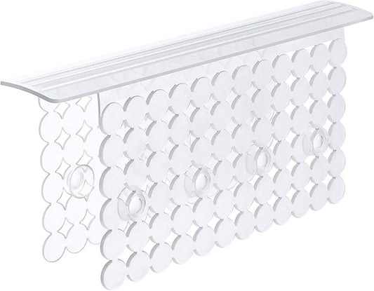 Bligli Plastic Sink Saddle, Sink Divider Mat with Strong Suction Cups, Kitchen Divided Sink Protector Mat for Glassware Dishes, Easy to Clean and No Smell, 9.5" x 12", Clear