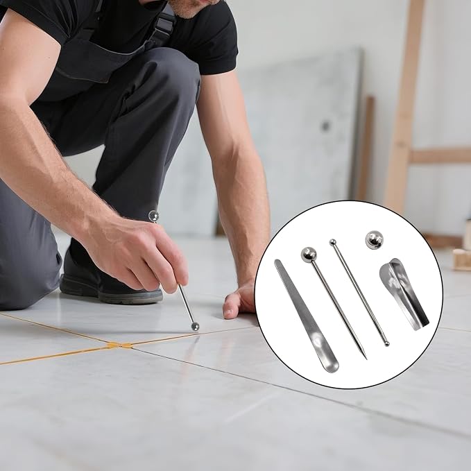 5 Piece Stainless Steel Caulking Tool Kit – Grout Finishing, Removal & Application Tools for Tile & Concrete, Caulk Finisher for Inside/Outside Corners (Reusable & Durable)
