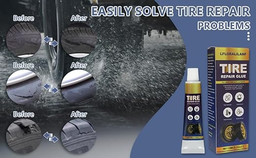 Professional Tire Repair Glue,Tire Glue sidewall,Tire Repair Rubber Nail kit,Tire Plug Glue Rubber Cement,Patch Repair kit,Tire sidewall Repair Suitable for car, Motorcycle, Jeep, Tractor (3-Box Set)