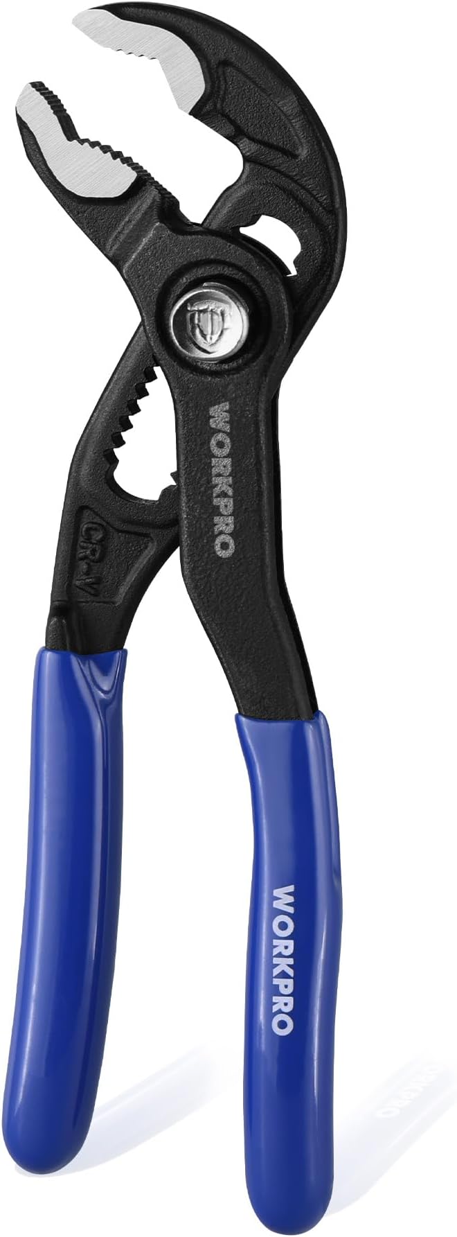 WORKPRO 5-Inch Water Pump Pliers, CR-V Plumbing Lock Plier, Quick Adjust Groove Joint Pliers, V-Jaw Quick Release Push Lock Pliers with Comfortable Grips