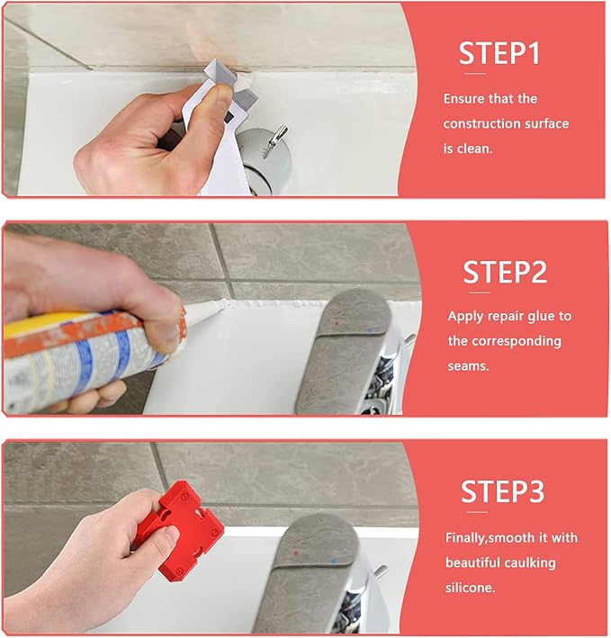 11 Piece Set ，Professional Caulking Tool Kit with Sealant Finishing Tools，Easy Silicone Caulking with Guides，Caulk Removal Tools and Fill Removal Tool Silicone Fill
