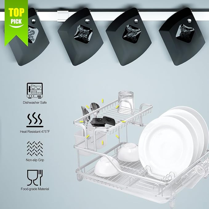 G.CATACC 4-Pack Pan Scrapers, Durable Plastic Dish Scraper Tool for Kitchen Cast Iron Pot Pan Skillets, Cookware Cleaning