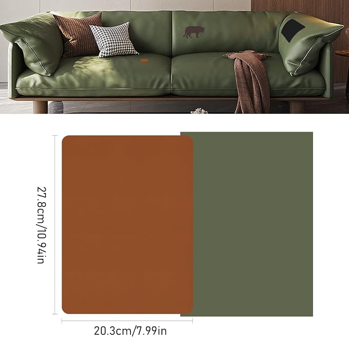 SYLVASS Self Adhesive Leather Repair Patches for Couch, Sofas, Furniture, Car Seats, Office Chairs, Pack of 2 Tan