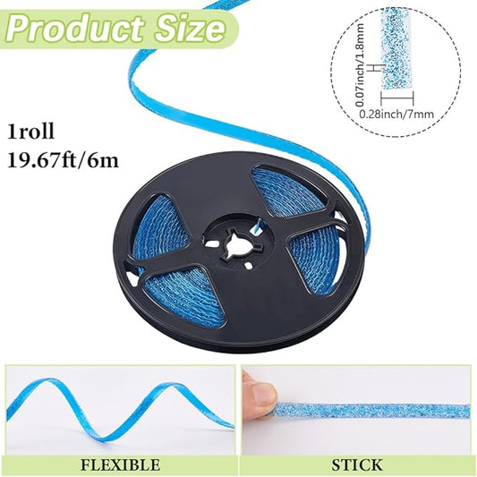 GORGECRAFT 6m x 8mm Gap Tape Ceramic Tile Caulk Strip Self-Adhesive Decorative Sealing Tape Royal Blue Waterproof Floor Edge Sealant Trim for Kitchen Sink Stove Bathroom Bathtub Ceiling