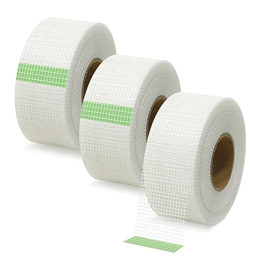 QILIMA Drywall Joint Tape 2 Inch x 148 Feet- Heavy-Duty Self-Adhesive Fiberglass Mesh Tape for Drywall Repair, Joint Taping, Crack Fixing(6 Rolls)