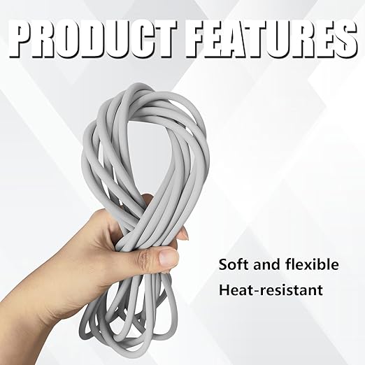 Backer Rod 1/4 Inch, EPDM Rubber Foam Caulk Saver 16.4' Grey Weather Strip Seal for Concrete Joints, Wall Cracks, Driveway and Joint Fillers.