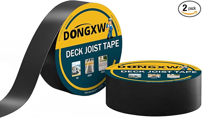 Dongxw Butyl JoistTape 2" X 50', 2 Rolls Joist Tape for Decking 2Inch, Waterproof Deck Joist Flashing Tape Protect Wooden Deck Beams