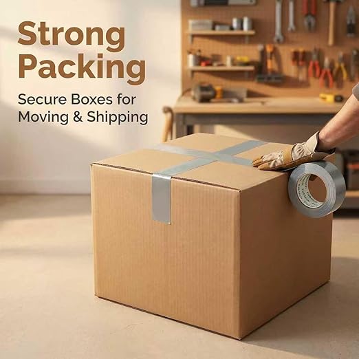 3-Pack Duct Tape Heavy Duty, 9 Mil Thickness, 2 Inch x 30 Yards, Waterproof Strong Adhesive, Flexible,No Residue, Tear by Hand, Multi-Use for Repairs, DIY, Industrial & Home (Silver)