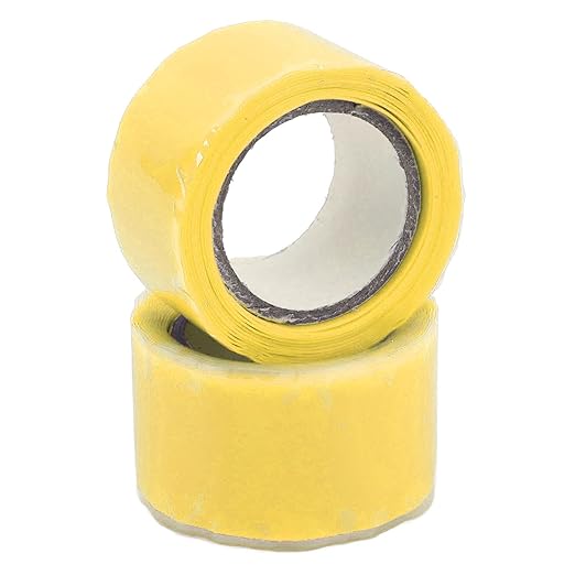 Self Fusing Silicone Tape, Waterproof Insulation Adhesive Tape, 2 Packs 1.5m x 2.5cm - High Temperature, Strong Tensile Strength, Ideal for Pipe and Hose Repair (Yellow)