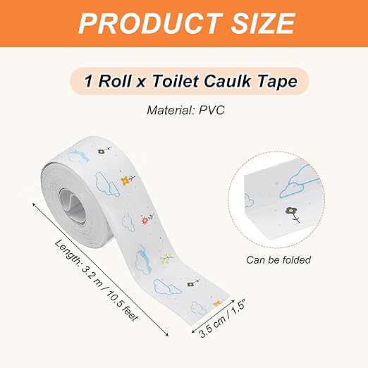 PATIKIL Caulk Tape Waterproof Self Adhesive, PVC Toilet Caulking Sealant Strip Bathtub Caulk Sealing Strip Tape for Bathroom Kitchen Countertop, Spring Flowers (1.5 Inch x 10.5 Ft)