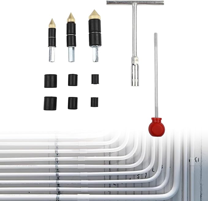 FABsULETTA Stainless Steel Hot Melt Water Stop Pin Kit, PPR Pipe Repair Tool Set with RuBsBser Rings for Concrete SlaBs and Through Wall Leaks(A)