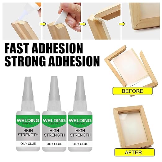 200ML Wood & Parquet Adhesive, Welding High-Strength Oily Glue, Universal Super Glue Gel, Instant Bonding, Strong Adhesion, Repairs Last Long Time for Metal, Wood, Ceramics,Leather, Glass(50g/4PCS)
