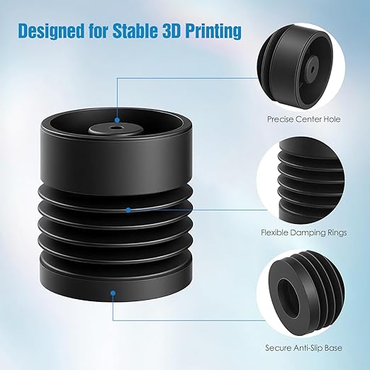 Anti-Vibration Feet for Elegoo Centauri Carbon & Centauri Series, 4-Pack Silicone Printer Shock-Absorbing Dampers with Anti-Slip Base for Stability & Noise Reduction – 3D Printer Accessories