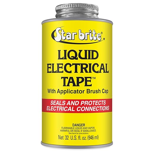 STAR BRITE Liquid Electrical Tape - Superior Adhesion and Flexible Protection for Frayed Cables, Terminals, and Electric Splices