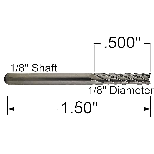 1/8" Grout Removal Tool Tile Cutting Bit - Five Pieces - Solid Carbide Made in USA