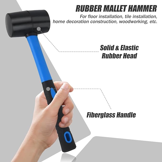 Floor Gap Fixer Tool for Laminate Floor Gap Repair,Floor Repair Kit with Suction Cup and Mallet,Perfect for Floor Gap Closing Repair Tool,Not Suitable for Scraped Surface Floor（Double headed black） ﻿
