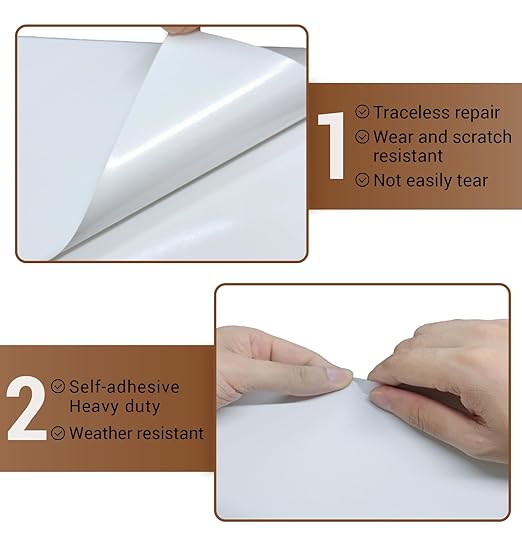 Vinyl Siding Repair Kit-5Pcs Vinyl Siding Patch Self-Adhesive Repair Tape for Mobile Home Skirting House Siding Fence Parts Self Adhesive PVC Vinyl Tape Hole Covering for Walls Holes Tools