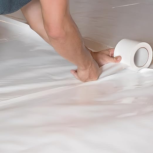 ELK Vapor Barrier Tape - 4” x 180ft - PE 7mm Polyethylene Seam Tape - Moisture Barrier Seam & Seal for Crawlspace Encapsulations or Waterproof Marine Tape - White
