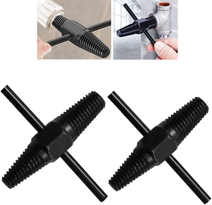 Screw Extractor, Double Head Pipe Broken Screw Bolt Extractor Damaged Screw Remover 1/2" + 3/4" Dual Use with Strong Claw Force