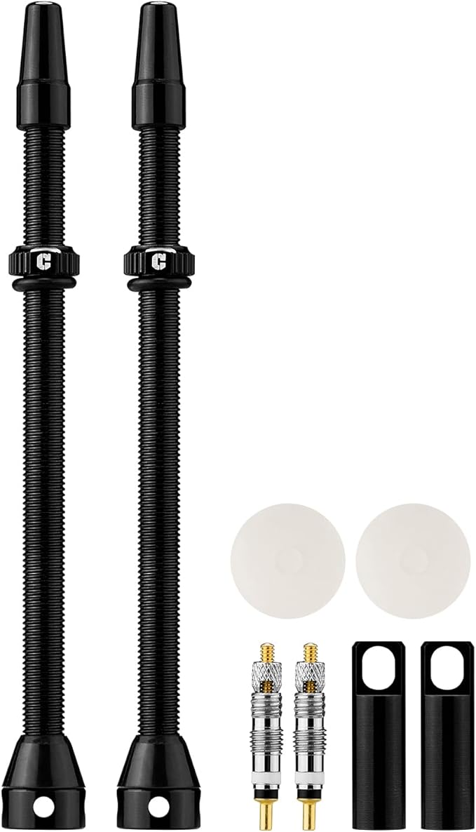 Corki Cycles Tubeless Presta Valve Stem 40 44 55 60 80 100mm with 2PCS Valve Core and 2PCS Remover Tool (Black Red Gold Rainbow)