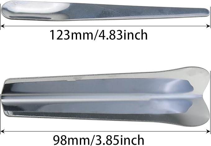 Heyous 2PCS Silver Stainless Steel Double Ended Caulking Tools Cement Slurry Cleaning Utensil Shaded Corners Scraper Wall Tile Spatula