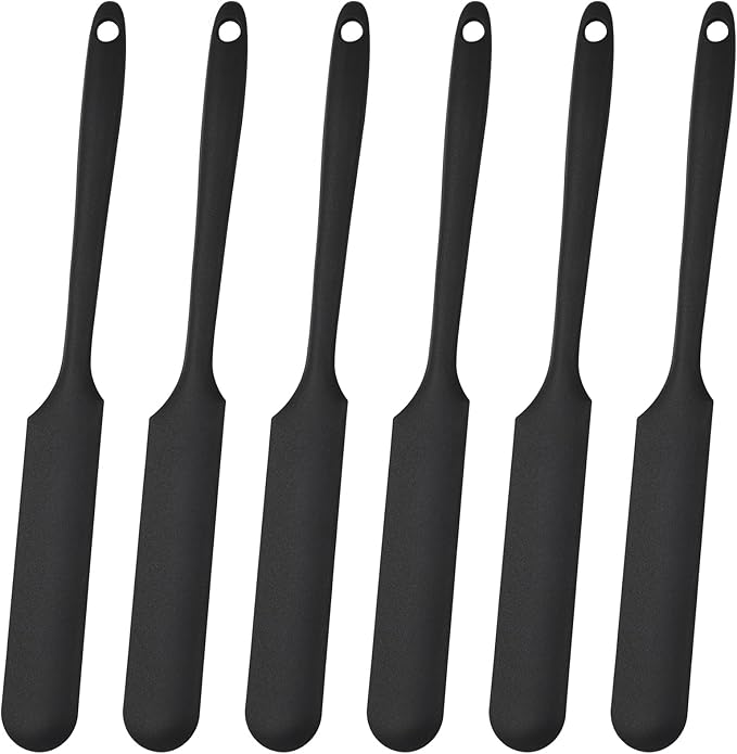 Gartful 6PCS Silicone Spatula Sticks, Non-Stick Epoxy Resin Mixing Sticks Scraper Tools, Reusable Stirring Rods for Resin, Paint, Waxing, Liquid, Arts Crafts Supplies, Facial Mask, Black
