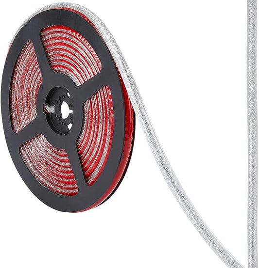 GORGECRAFT 5.5 Yard Gap Tape Self-Adhesive Sealing Strip 0.3 Inch Ceramic Tile Caulk Strips Silver Waterproof Peel and Stick Tape Roll Flexible Triangle Molding Trim for Shower Bathtub Bathroom Toilet