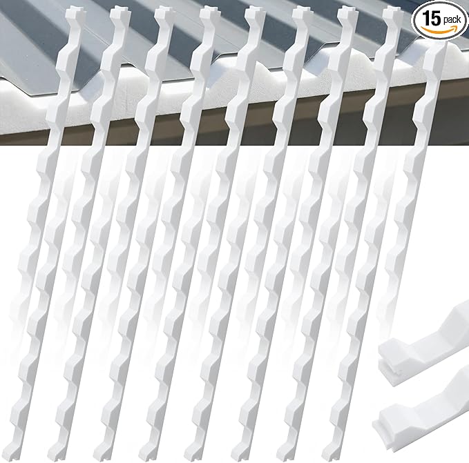 15 Pcs 3ft Long Octagonal Foam Closure Strips for Metal Roofing Standing Seam Low Rib Shallow Wave Panels Seal Ridges Mountain Joints Avoid Gaps Wind Water Dust Closed for Roof Maintenance Repair
