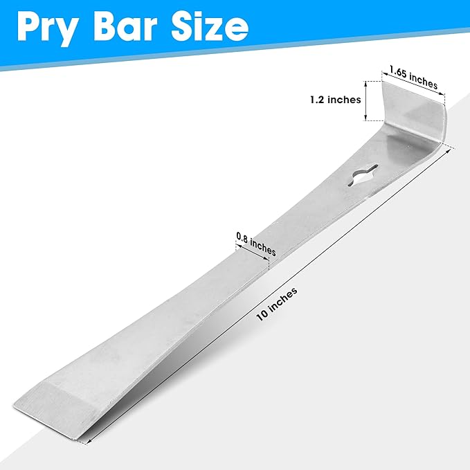 3-In-1 Pry Bar, 10 Inch Premium Crowbar with Nail Puller for Prying, Scraping, Lifting, Pulling, Heavy Duty Stainless Steel Pry Bars for Home Remolding, Woodworking, Beekeeping