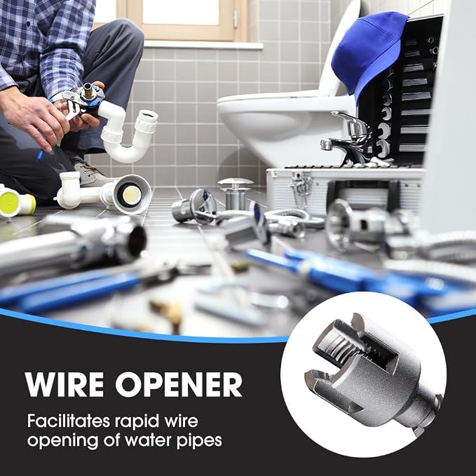 4 in 1 Water Pipe Wrench, 1/2'' 3/4'' 1'' PVC Pipe Threader Kit, Integrated Internal & External Pipe Threading Tool, 4 in 1 Water Pipe Threader Tool for Plumbing Projects Home Repairs (1/2"+3/4")