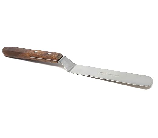 A2Z Scilab Brand Engineering Classic Offset Caulk Tooling Spatula, Stainless Steel (7 Inch Long Offset Blade)