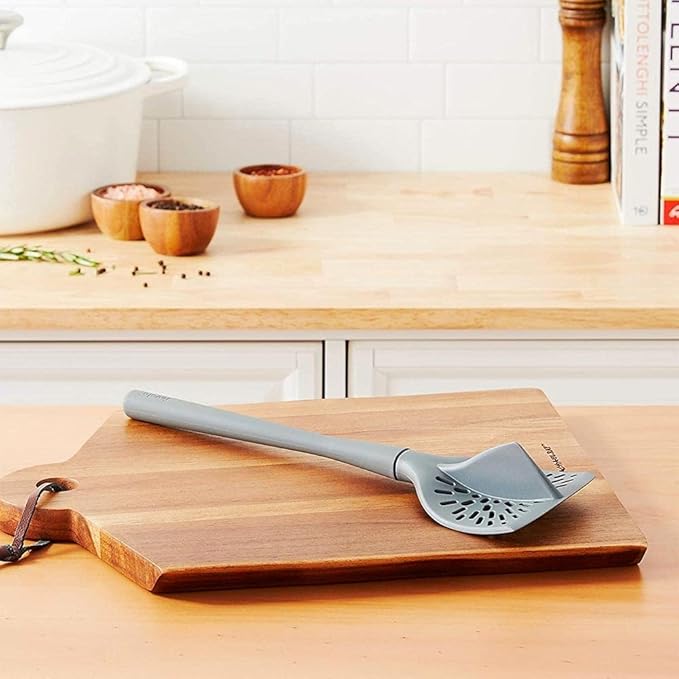 Tovolo Elements Ground Beef Chopper Tool for Mashing Smashing Separating Crumbling Straining Utensil, Dishwasher Safe BPA Free Silicone Meat Smasher Crumbler for Ground Beef Turkey Chicken