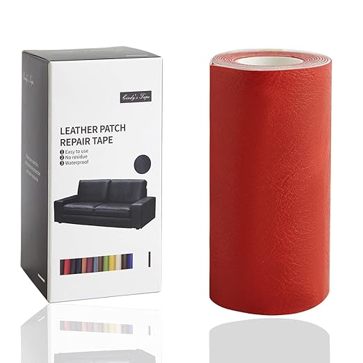 Leather Repair Tape kit Self Adhesive Patch Retro Orange 4x60 inch Heavy Duty for Furniture, Computer Chair, Couches