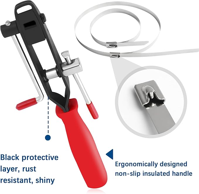 Stacool Thickened CV Boot Clamp Tool Kit,CV Joint Ear Clamp Pliers with 20 CV Boot Clamp to Securely Fasten CV Joint,Universal CV Axle Boot Repair Kit Car Accessories for Car Truck SUV ATV