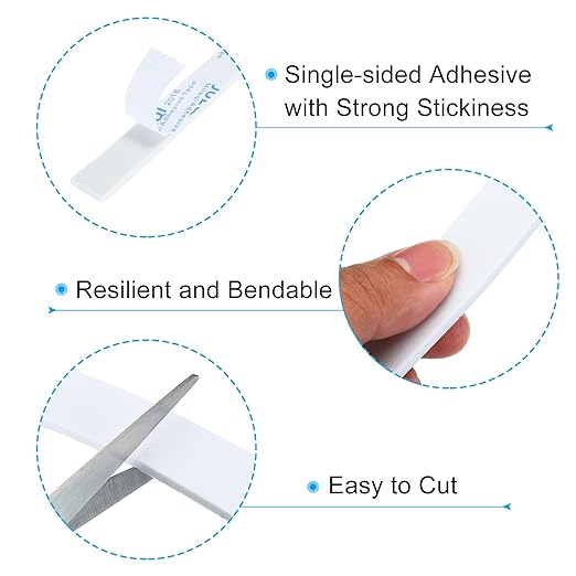 PATIKIL 3/4" W x 1/8" T x 16.4Ft EVA Single Sided Foam Tape, 2Pcs Multipurpose Sealing Strip Foam Waterproof Weather Stripping Foam Sealing Foam Strips with Adhesive for Door, White
