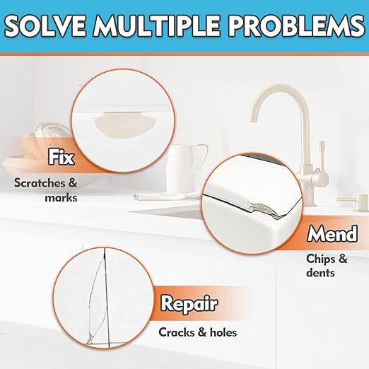 Bondtech Porcelain Repair Kit, White Bathtub & Tile Repair Kit, for Tub, Enamel, Fiberglass, Acrylic, Porcelain, Ceramic, Marble, Granite, Chips, Dents, Cracks, Hole (100)